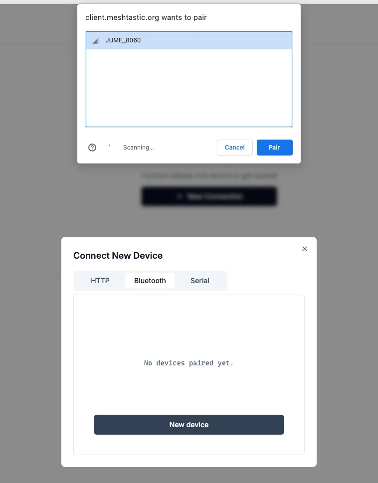 Bluetooth-Verbindung mit Node